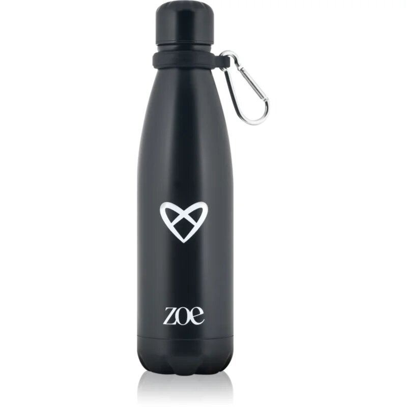 ZOE Heart Logo Stainless Steel Bottle sticlă inoxidabilă pentru apă culoare Black 1 buc