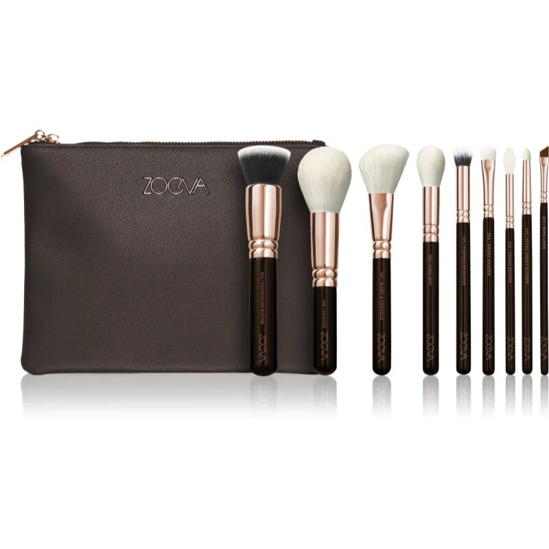 ZOEVA The Complete Brush Set Rose Golden Edition set de pensule cu geantă