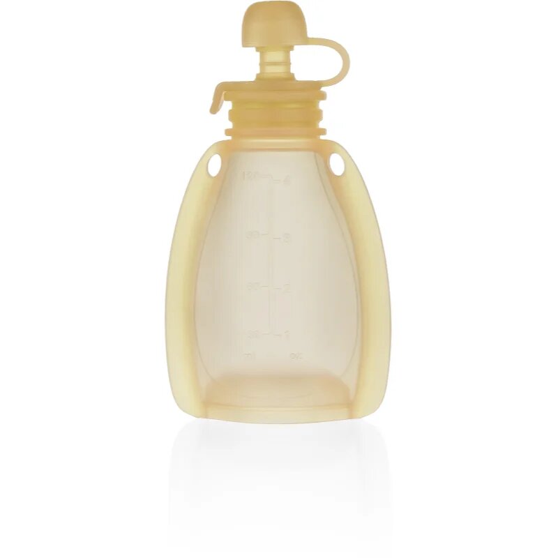 Zopa Silicone Refillable Baby Food Pouch săculeț pentru mâncare 0 m+ Transparent Yellow 120 ml