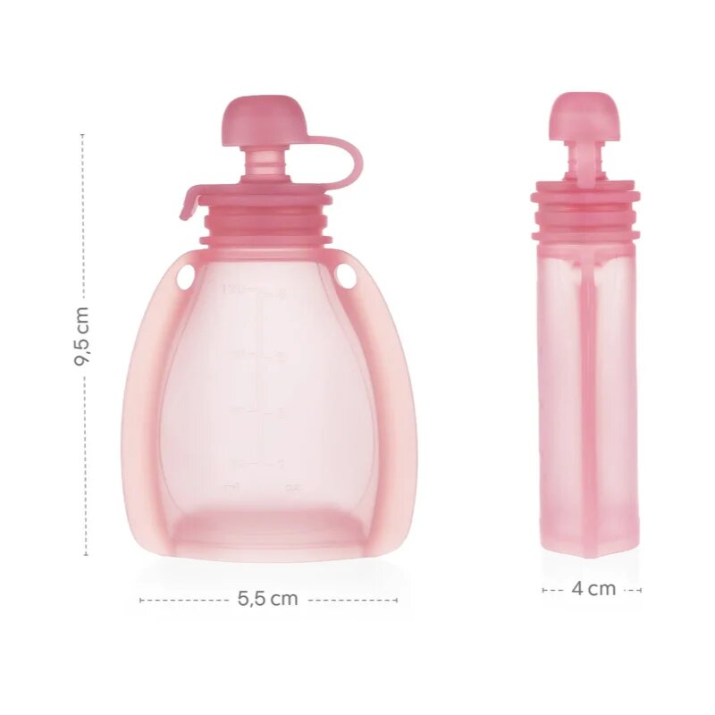 Zopa Silicone Refillable Baby Food Pouch săculeț pentru mâncare 0 m+ Transparent Yellow 120 ml