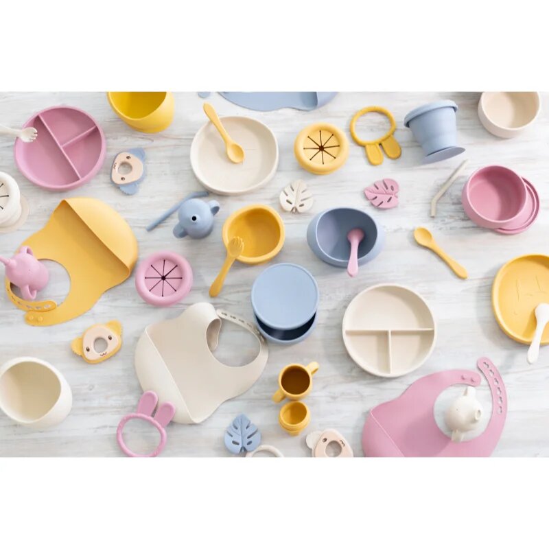 Zopa Silicone Tableware Set serviciu de masă pentru copii Sand Beige 1 buc