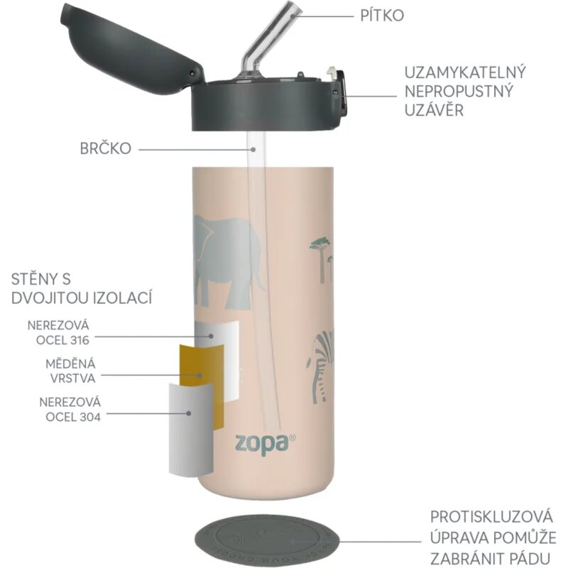 Zopa Thermo Bottle with Drinking Spout termos cu pai Dino 1 buc