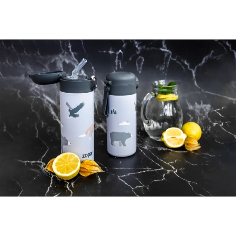 Zopa Thermo Bottle with Silicone Holder and Drinking Spout termos cu pai 1 buc