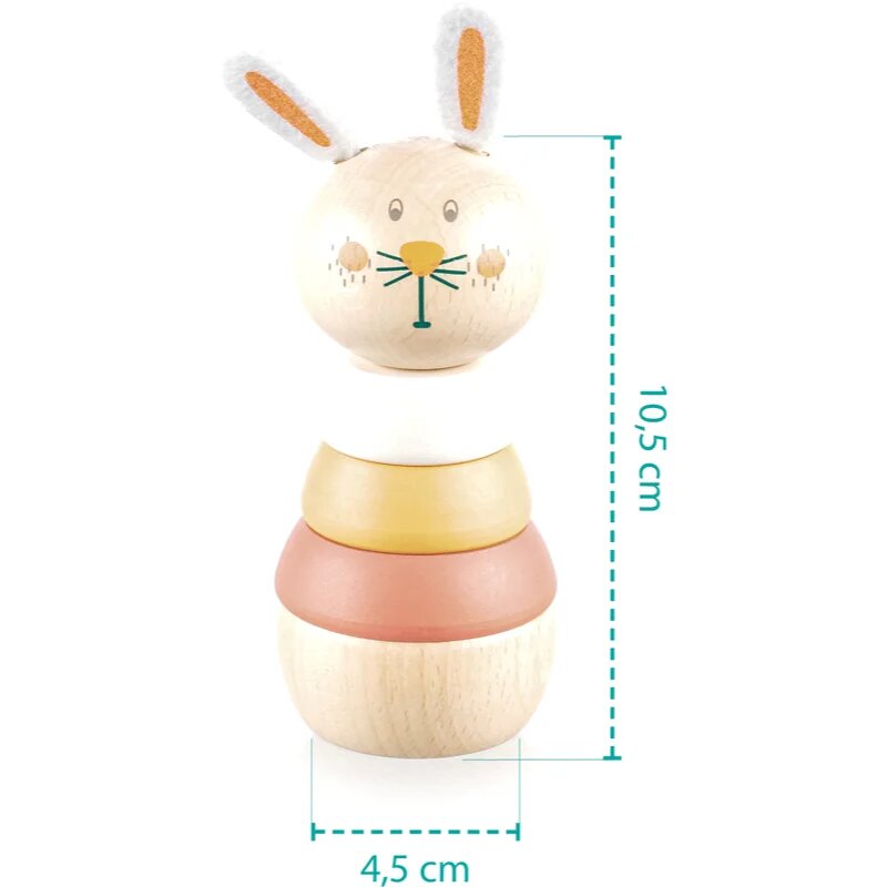 Zopa Wooden Rings Toy animal animăluțe inserabile din lemn Bear 1 buc