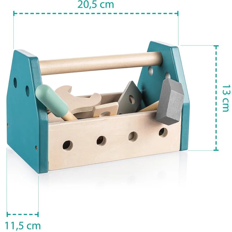 Zopa Wooden Tool Box set de scule Blue 14 buc